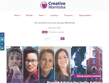 Tablet Screenshot of creativemanitoba.ca